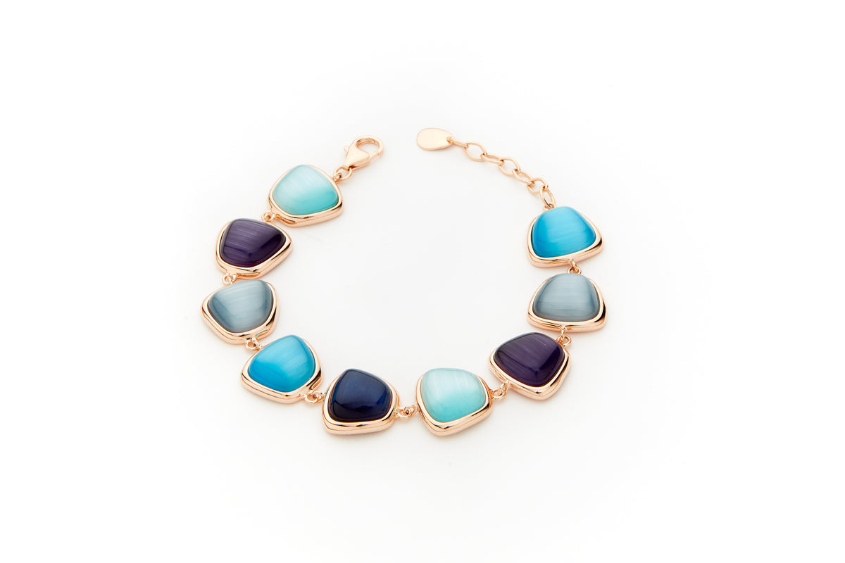 Bracciale Madi Nuvole in argento rosato versione grande