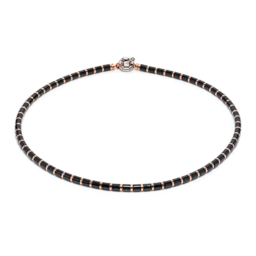 Collana Barakà Snake in ceramica high-tech lucida e oro rosa 18kt