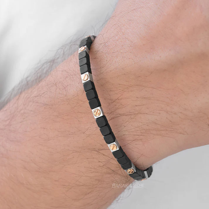 Bracciale Barakà Cyborg Ceramica in oro rosa 18kt