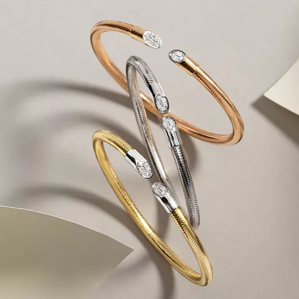 Bracciale Nobile Ponte Vecchio Gioielli in oro rosa con pavè di diamanti