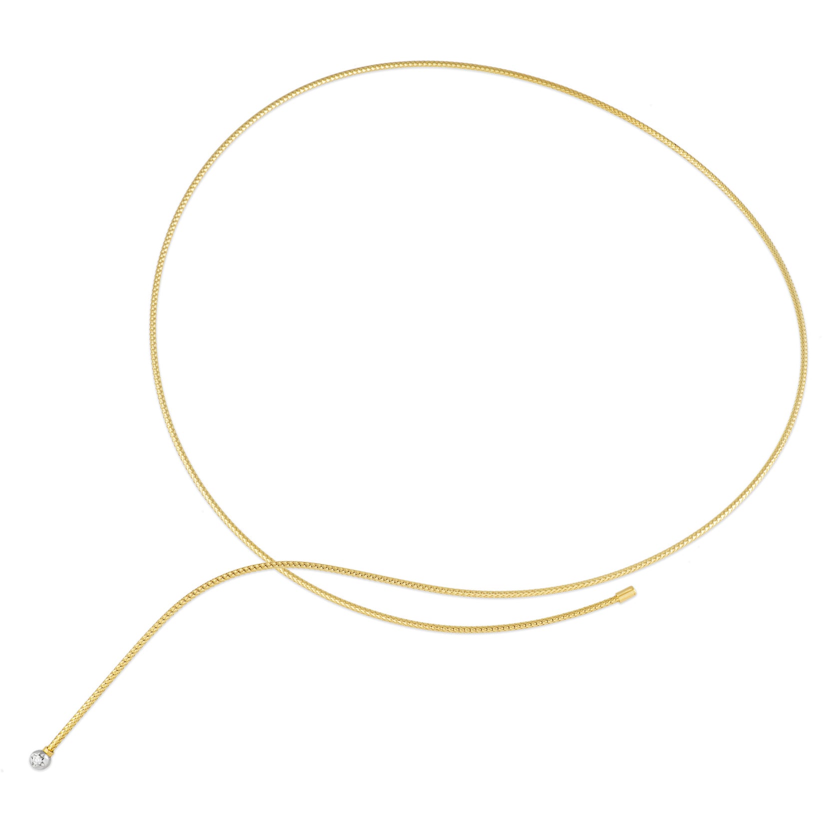 Collana Nobile Ponte Vecchio Gioielli rigida in oro giallo con diamante