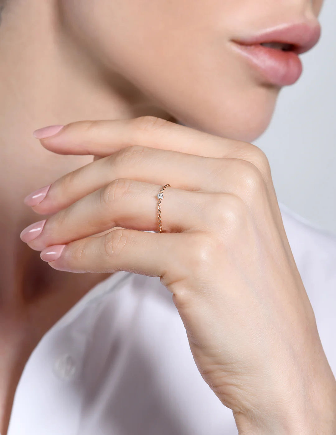 Anello Burato Soft White Solitaire in oro giallo 18kt e Diamante