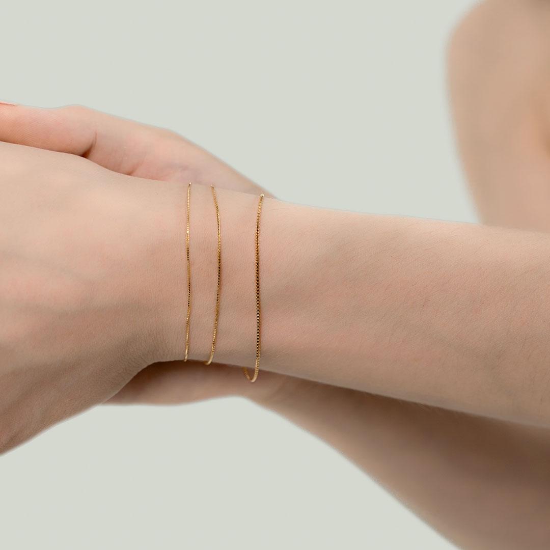 Dédié Bracciale Saldato Maglia Veneziana Oro 18kt