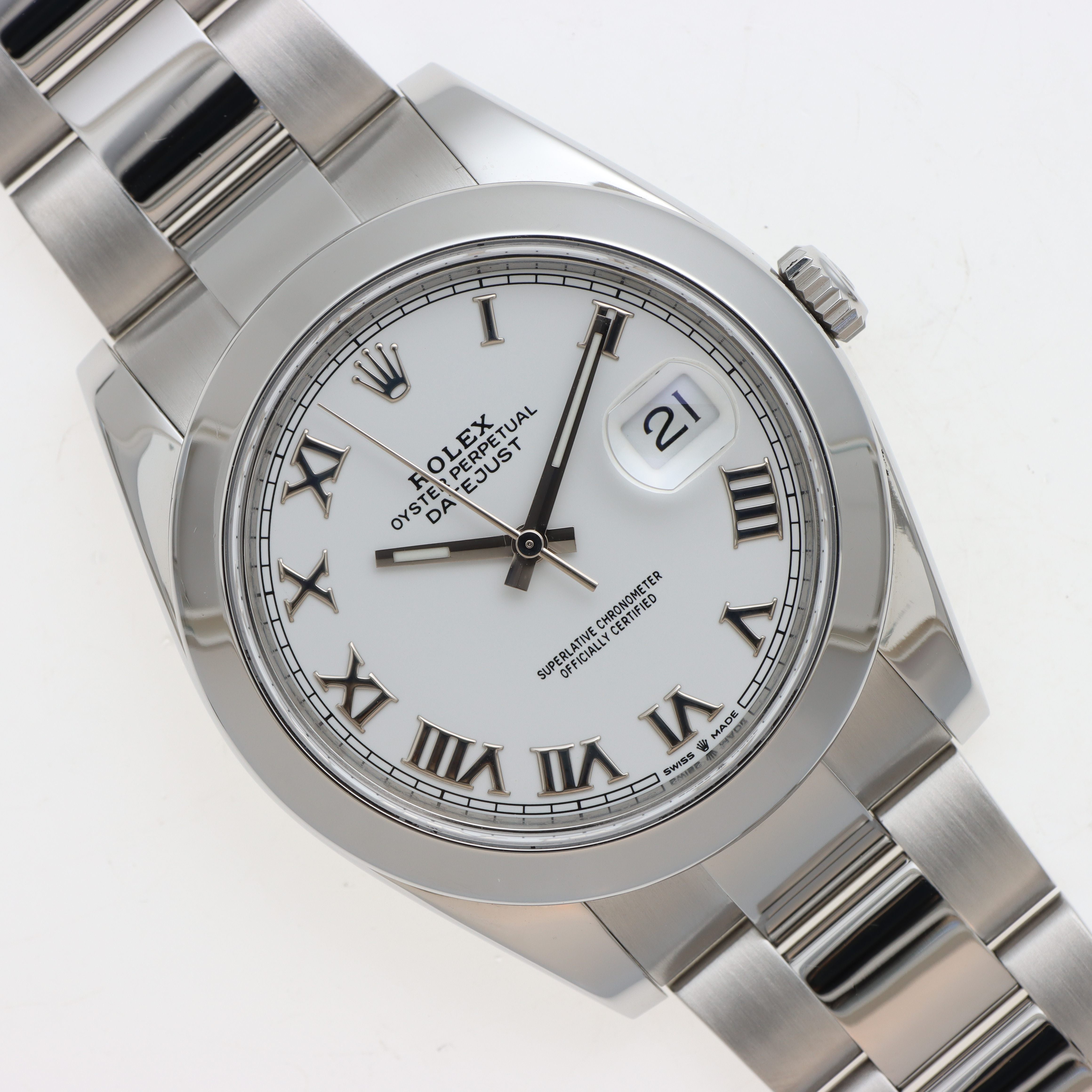 Rolex Datejust 41 Ref. 126300 Anno 2018 Bianco Romani