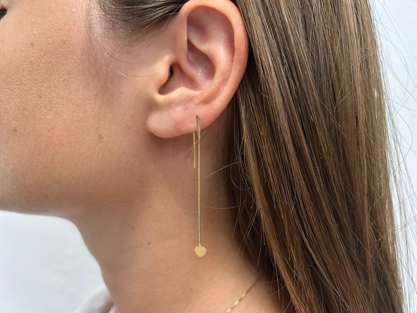 Dédié Mono Orecchino Veneziana Oro 18kt con Cuore pendente