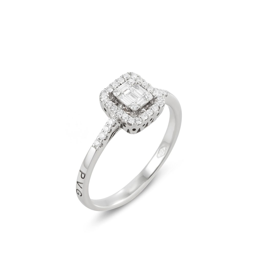 Anello Benvenuto Ponte Vecchio Gioielli con pavé di diamanti (piccolo)