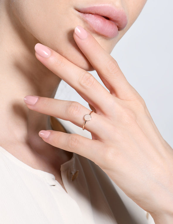 Anello Burato Small Paillette in Oro Rosa 18 KT