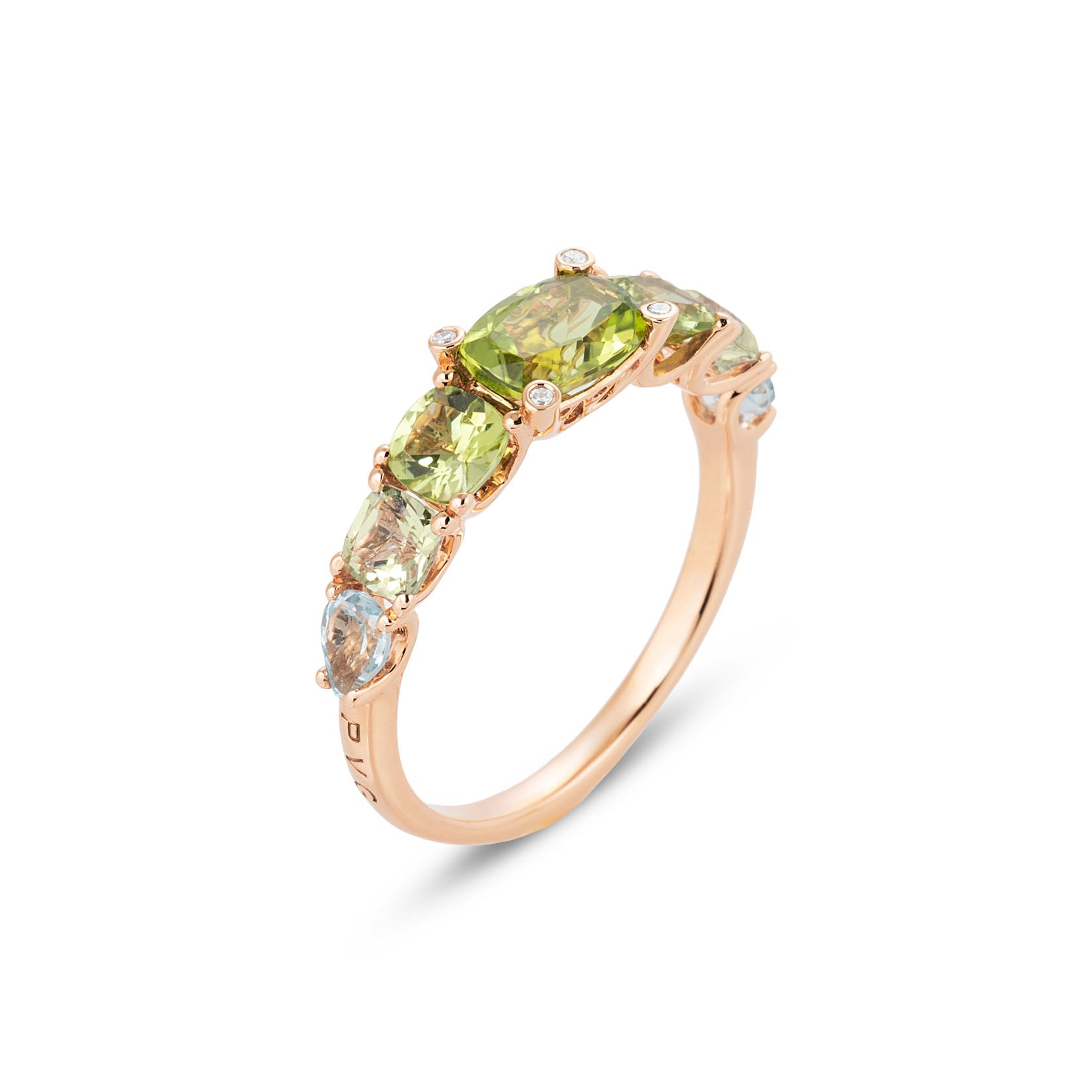 Anello Iris Ponte Vecchio Gioielli con peridoto, ametista verde e topazio sky (piccolo)