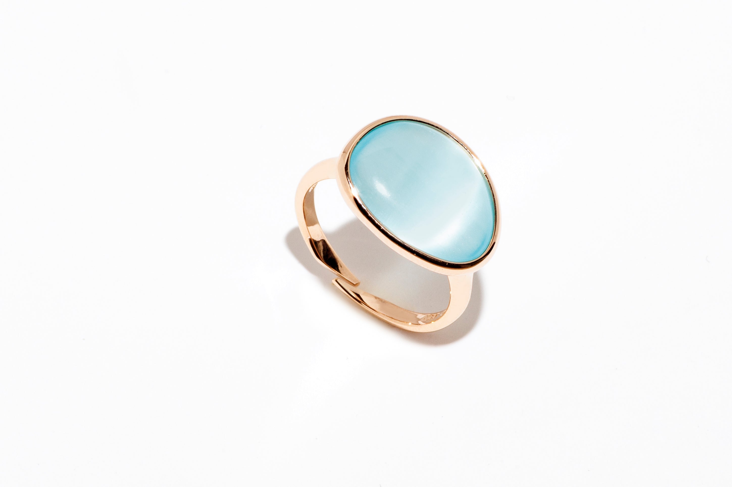 Anello Madi Goccia in argento colore azzurro