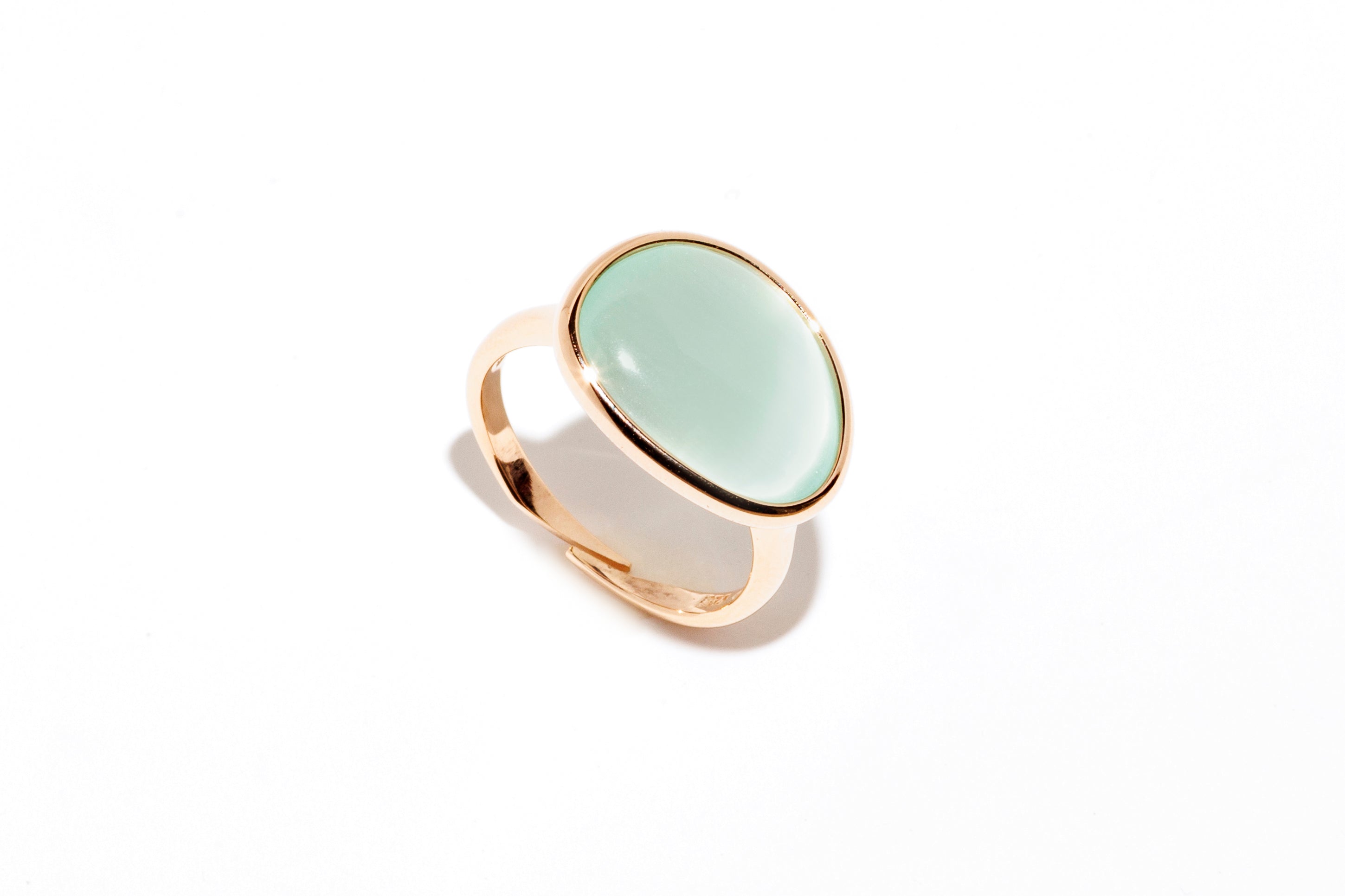 Anello Madi Goccia in argento colore verde acqua