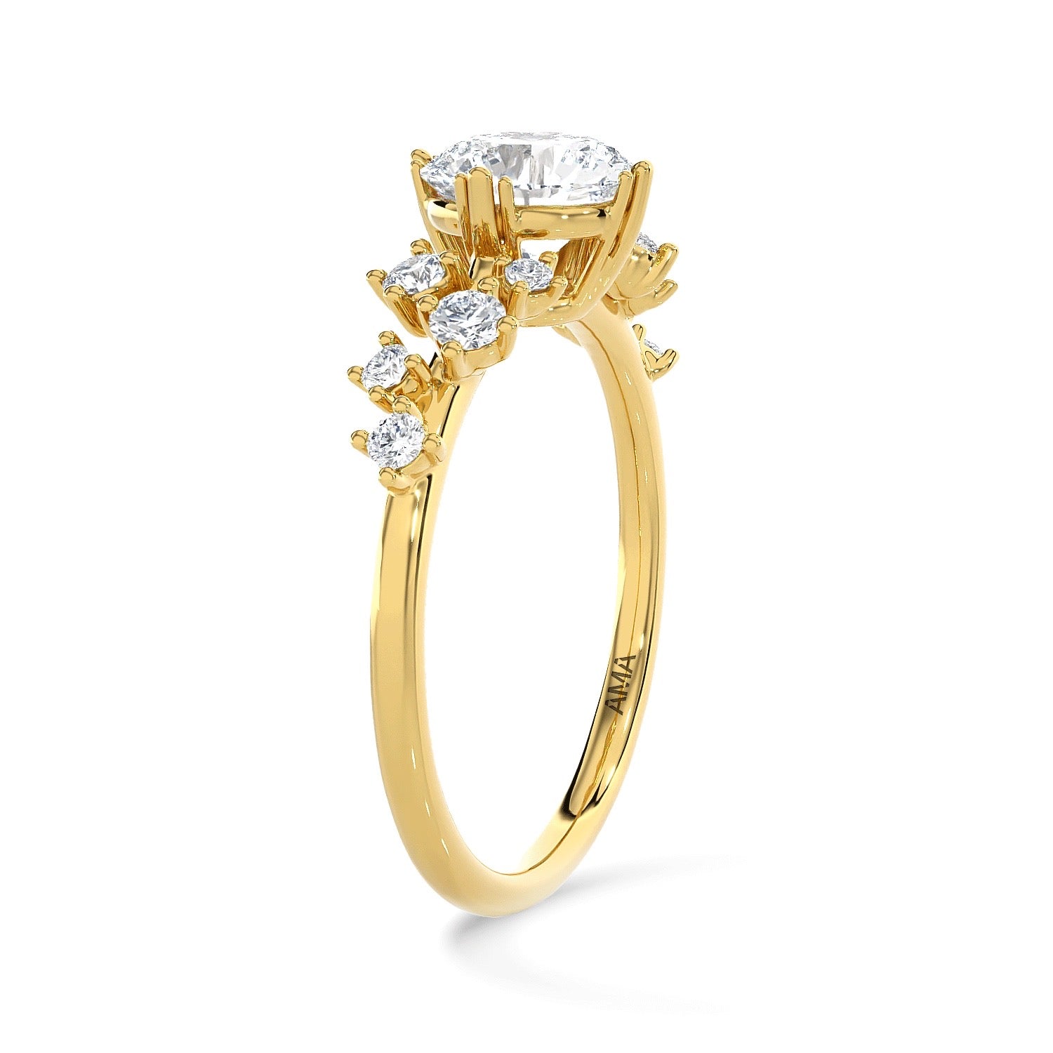 Anello Mistral AMA in oro giallo 18kt e diamanti lab