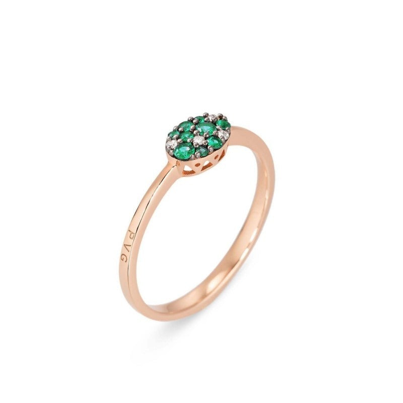 Anello Pitti Ponte Vecchio Gioielli in oro rosa 18kt con Tzavorite e diamanti