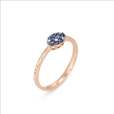 Anello Pitti Ponte Vecchio Gioielli in oro rosa 18kt con Zaffiro e diamanti
