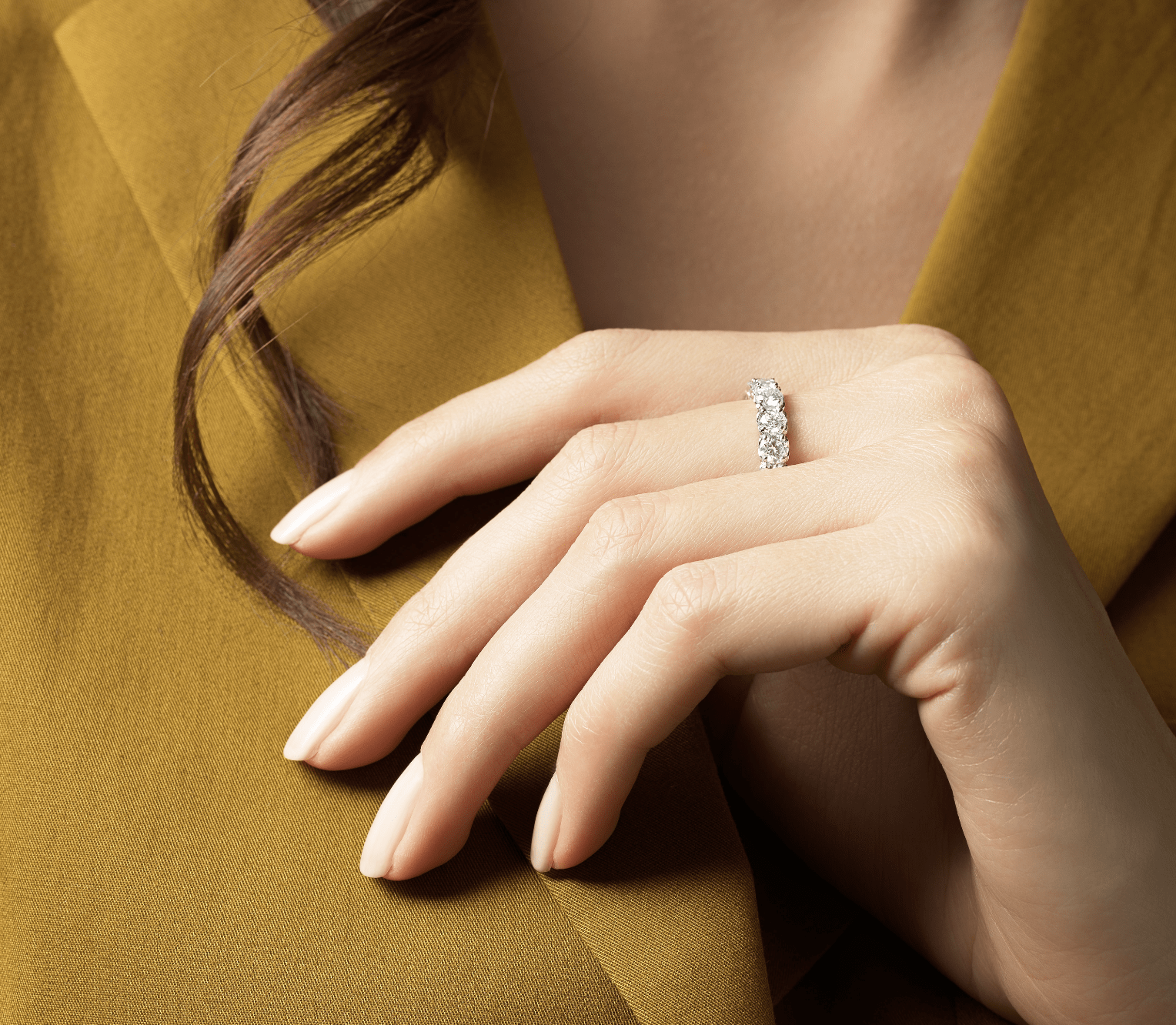 Anello Riviera a 7 Recarlo Anniversary in oro bianco 18kt e diamanti