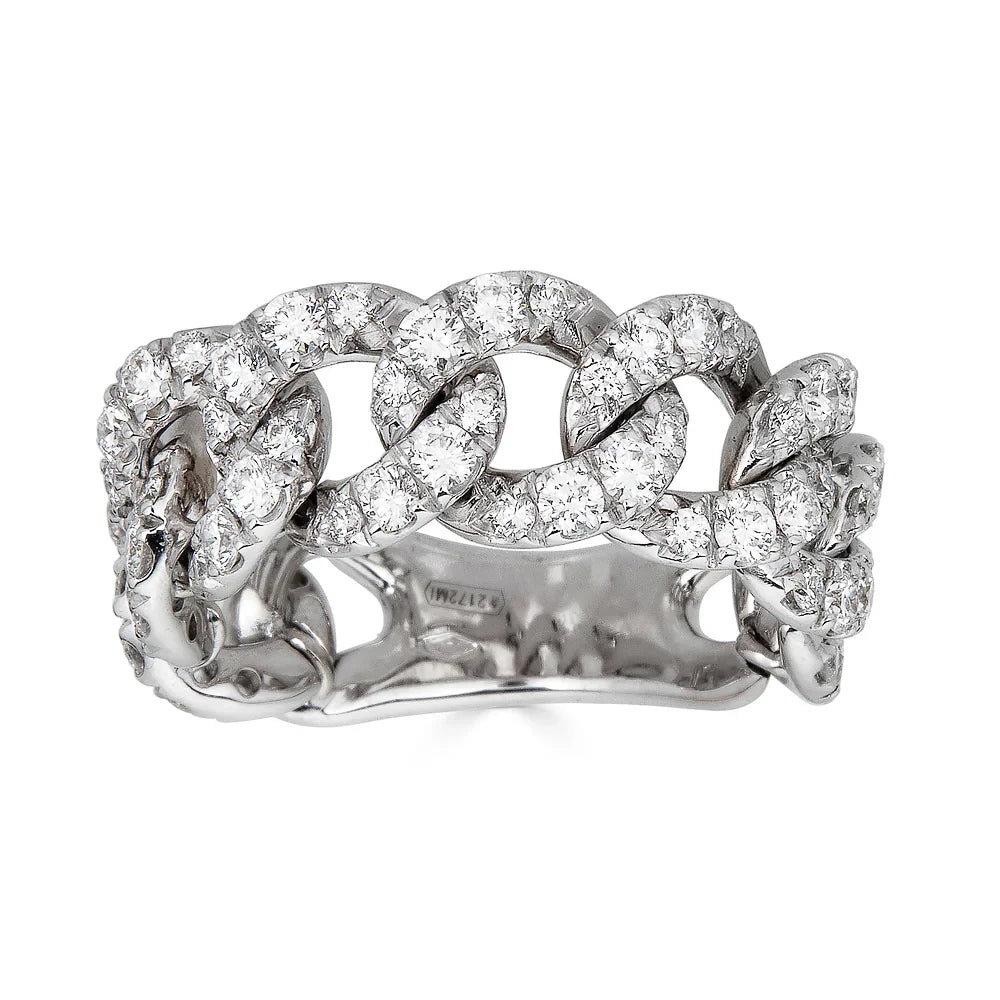 Anello ZYDO fascia groumette in oro bianco 18kt impreziosito con diamanti