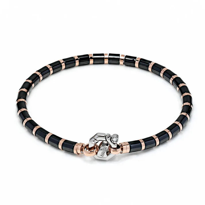 Bracciale Barakà Snake in ceramica high-tech lucida e oro rosa 18kt