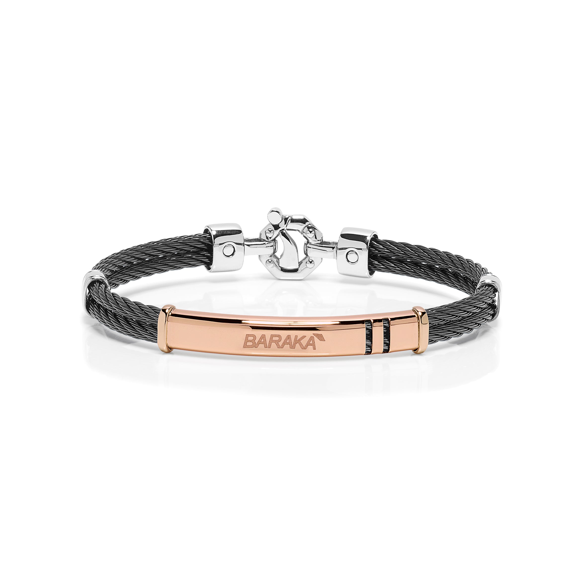 Bracciale Barakà 316L realizzato in acciaio inossidabile e oro rosa 18 kt