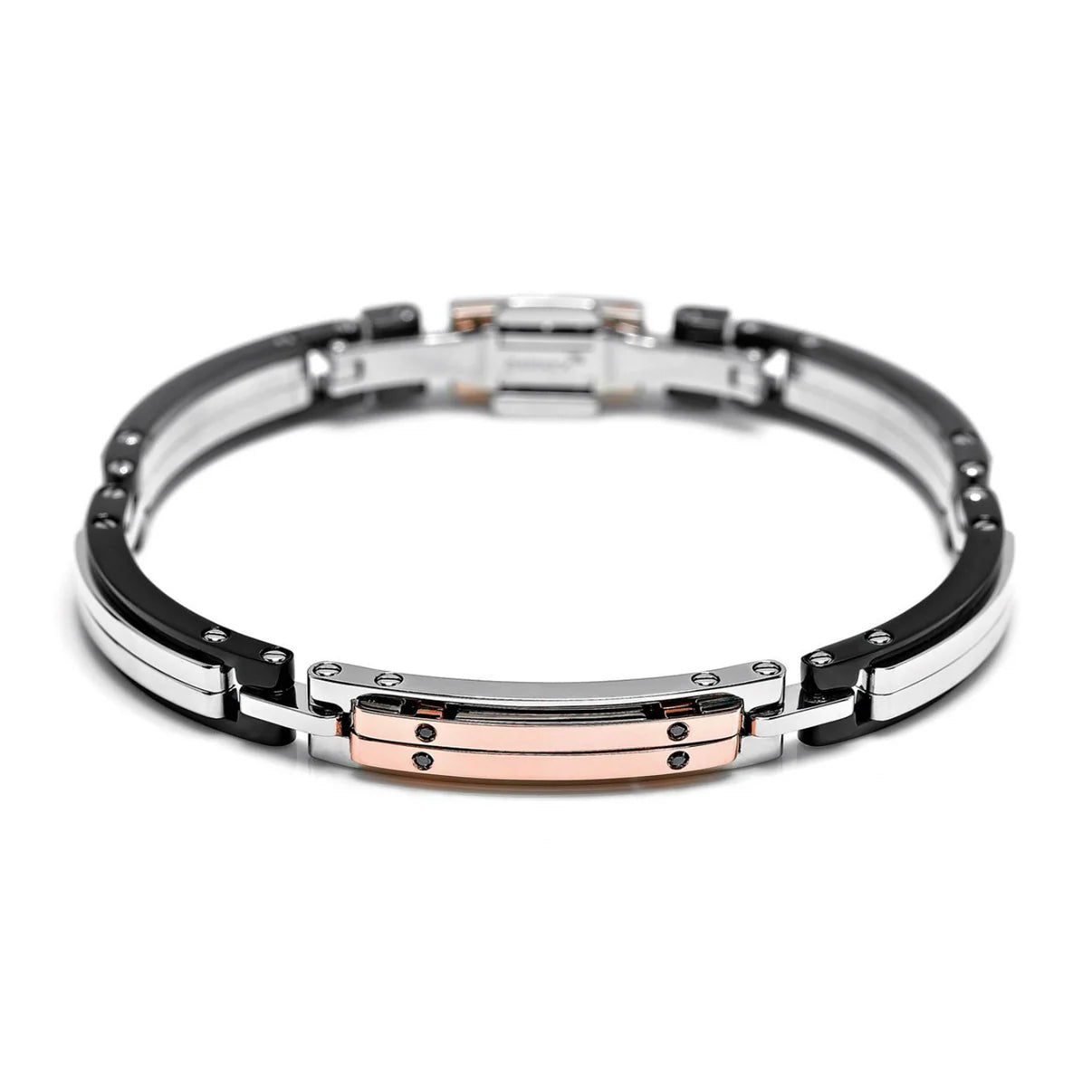 Bracciale Barakà Explore in Oro rosa 18kt, Acciaio e Ceramica nera High-Tech