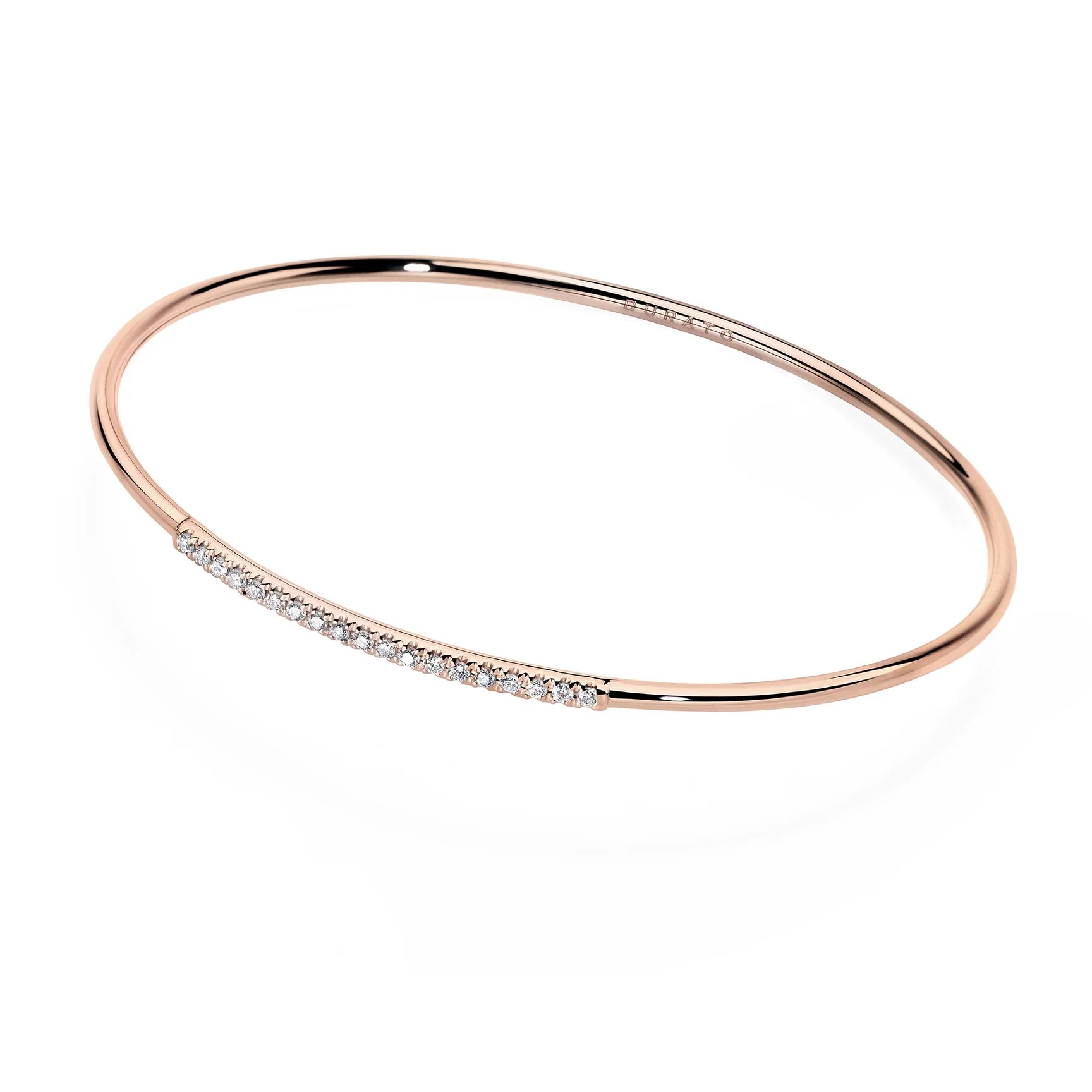 Bracciale Burato Bangle White Diamonds Line in oro rosa 18kt e diamanti