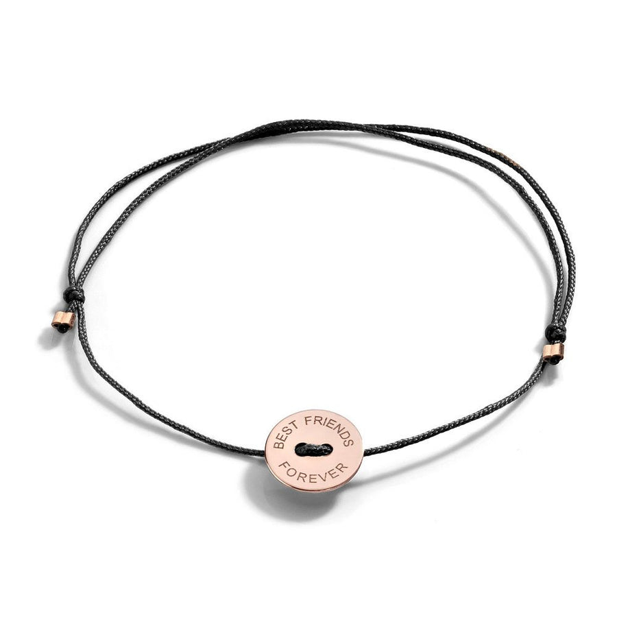 Bracciale Burato Black Ribbon Best Friends Forever in Oro Rosa 18 KT