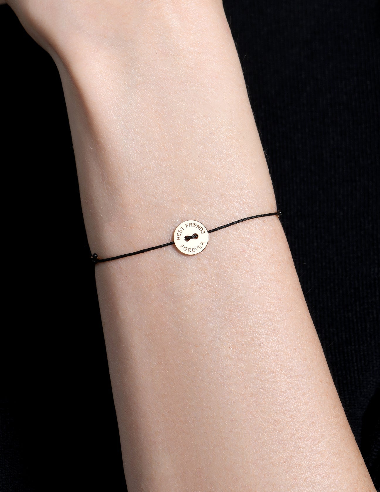 Bracciale Burato Black Ribbon Best Friends Forever in Oro Rosa 18 KT