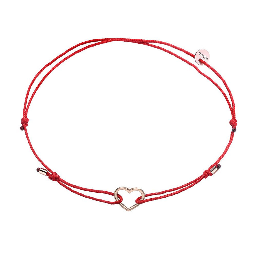 Bracciale Burato Red Ribbon Heart in Oro Rosa 18 KT