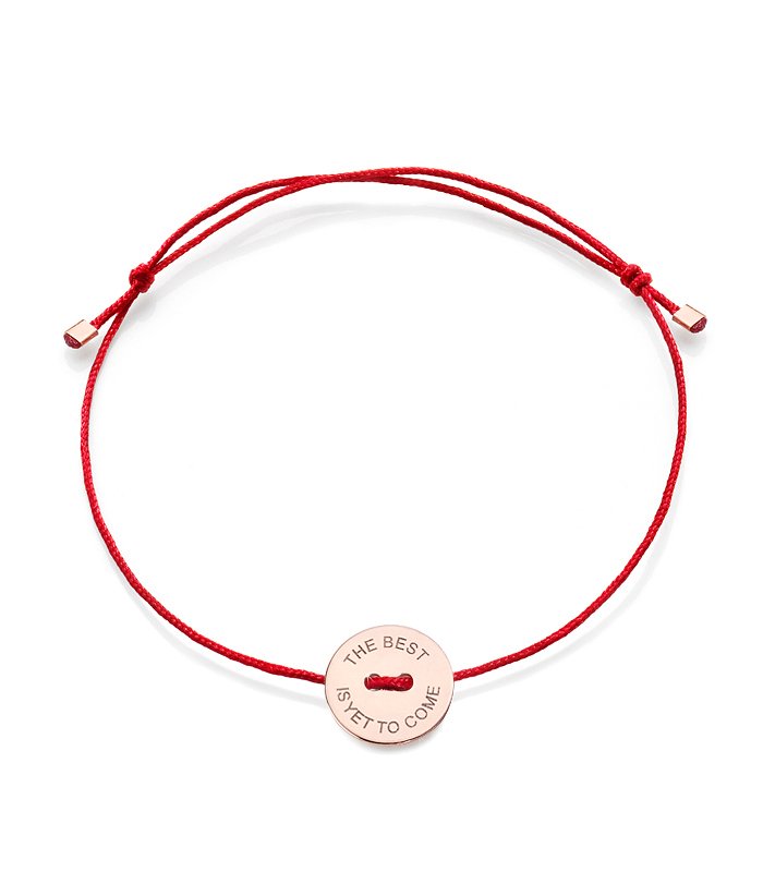 Bracciale Burato Red Ribbon The Best is Yet to Come in Oro Rosa 18 KT