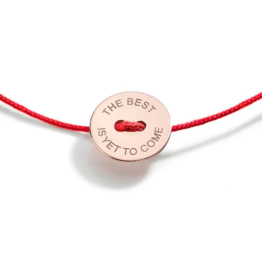 Bracciale Burato Red Ribbon The Best is Yet to Come in Oro Rosa 18 KT