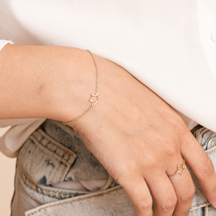 Bracciale Ginger in oro 9kt con simbolo stella in filo