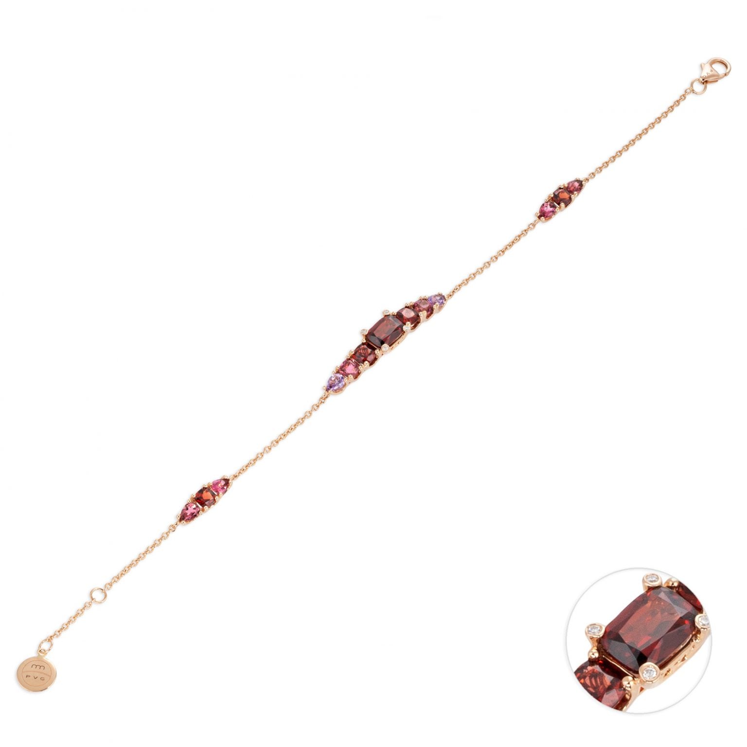 Bracciale Iris Ponte Vecchio Gioielli con granato, tormalina e diamanti