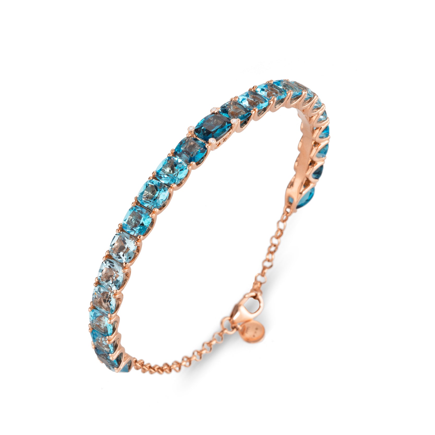 Bracciale rigido Iris Ponte Vecchio Gioielli in oro 18kt con degrade di topazio e diamanti