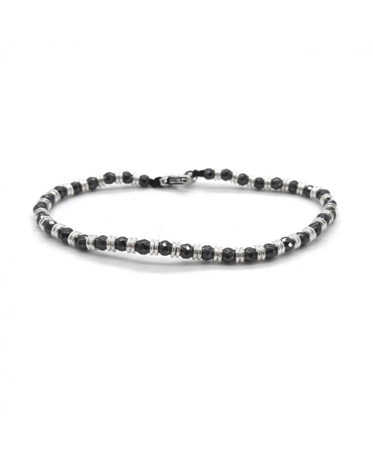 Bracciale Spadarella in argento 925 anelli medi e ematite
