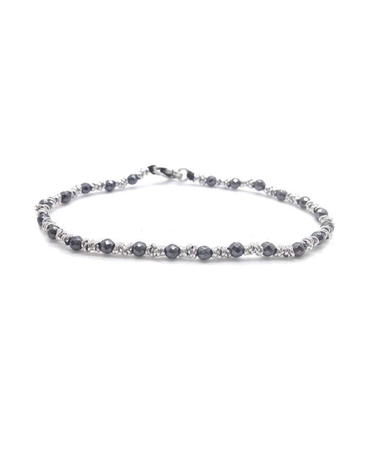 Bracciale Spadarella in argento 925 anelli piccoli e ematite