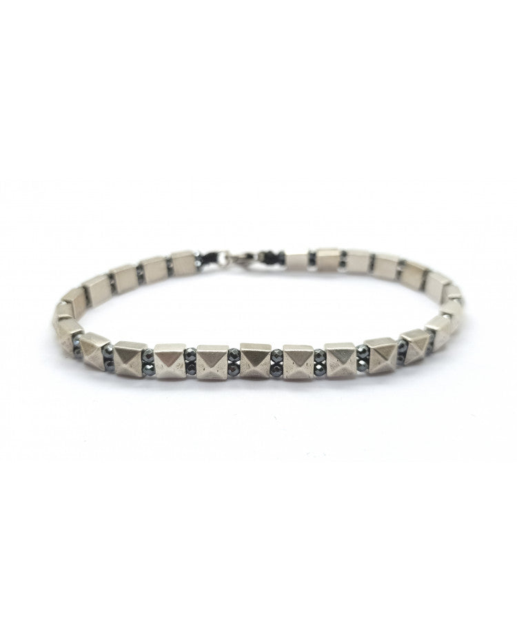 Bracciale Spadarella in argento 925 borchie ed ematite