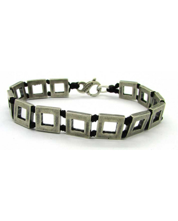 Bracciale Spadarella in argento 925 quadratoni vuoti