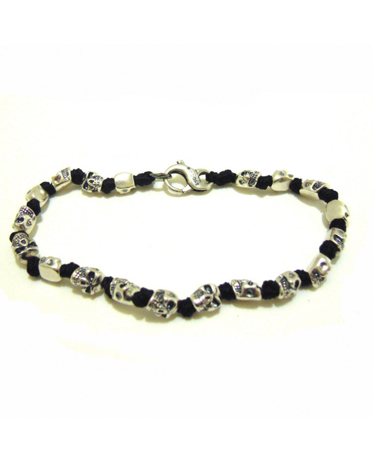 Bracciale Spadarella in argento 925 spadino con teschi small