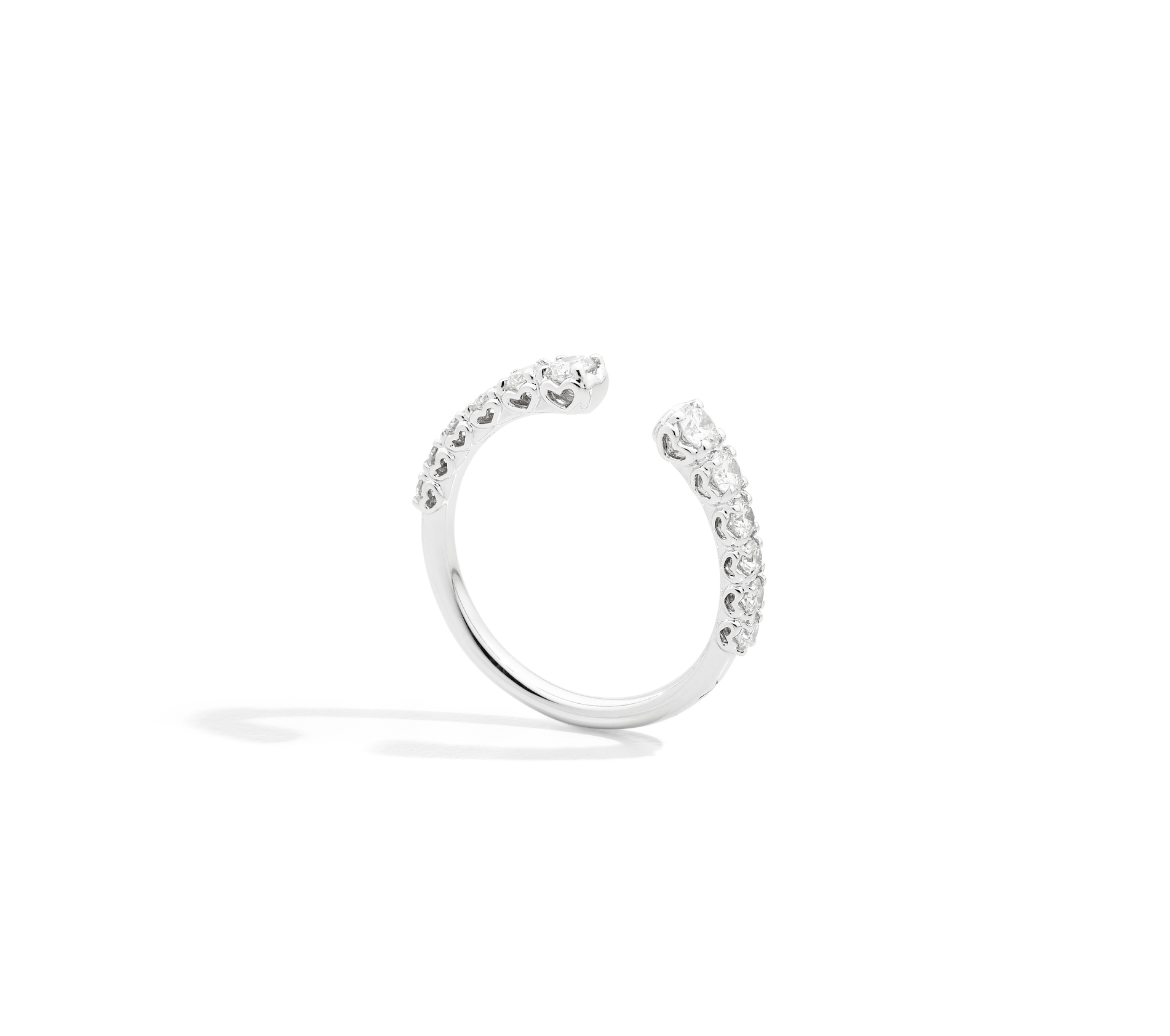 Anello Recarlo Anniversary More eternity aperto in oro bianco 18 kt e diamanti