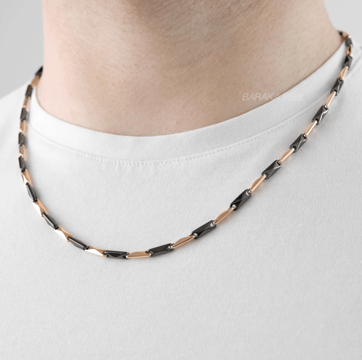 Collana Barakà Cyborg in oro rosa 18kt e ceramica nera