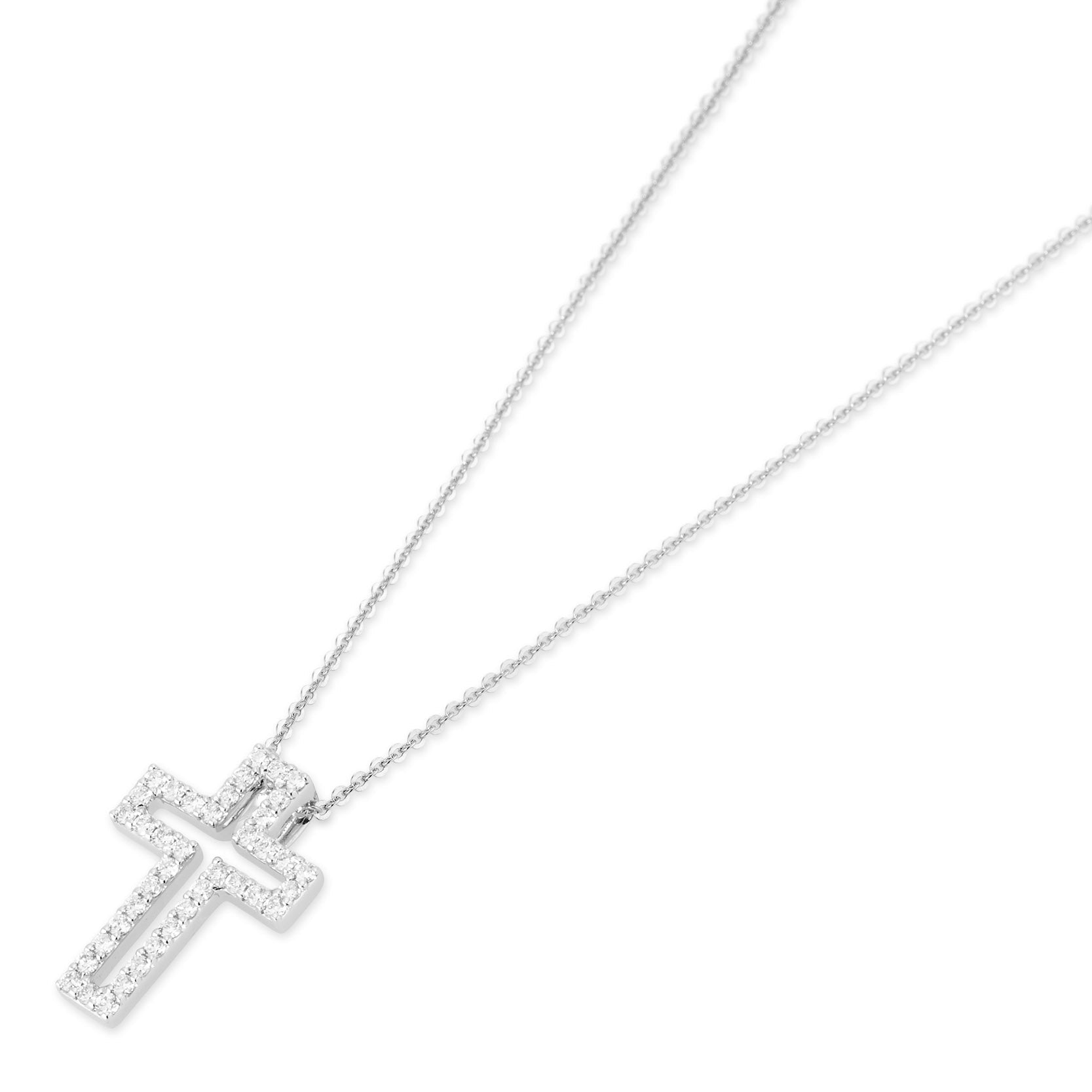 Collana croce Benvenuto Ponte Vecchio Gioielli con diamanti
