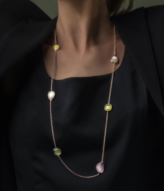 Collana lunga Madi Bubble in argento