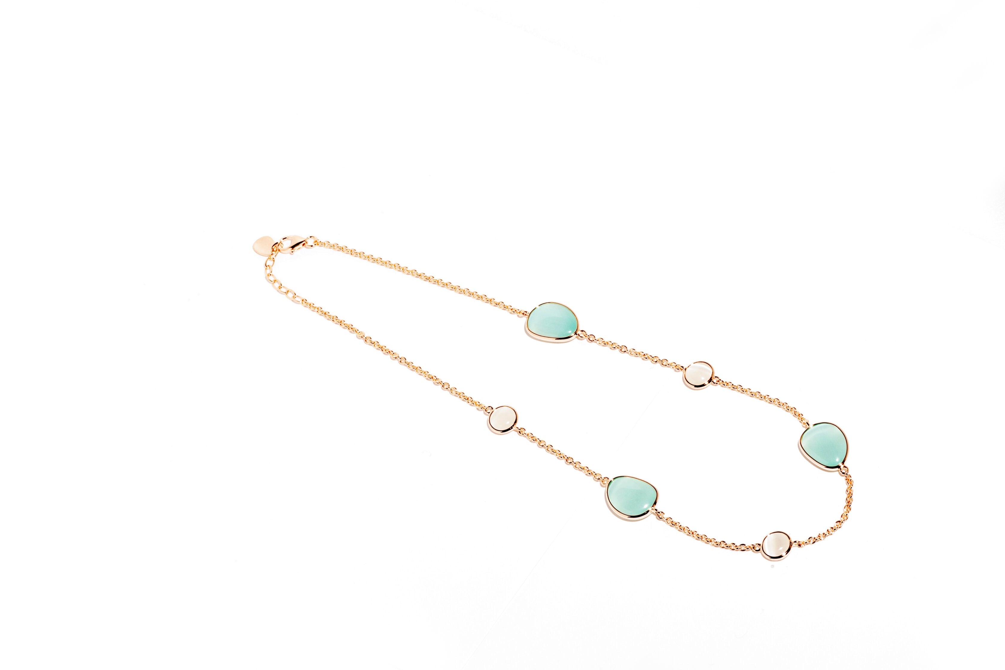 Collana Madi Goccia in argento colore verde acqua