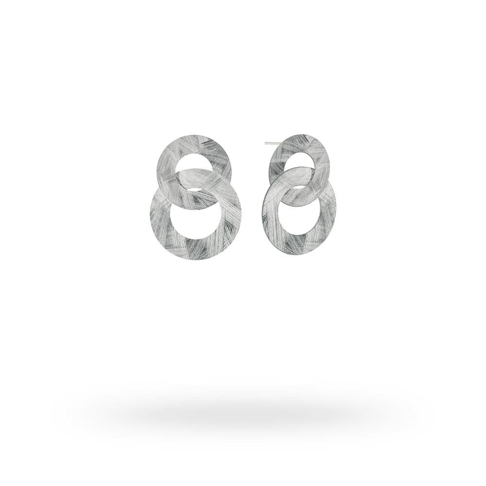 Orecchini Diva in argento 925 doppio cerchio Flat