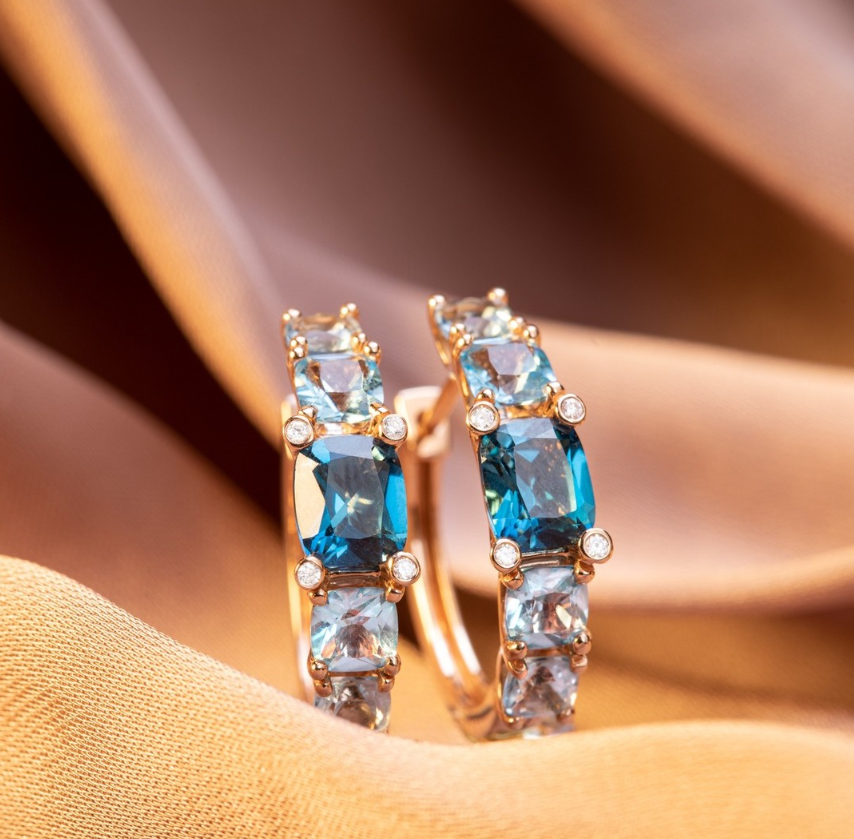 Orecchini Iris Ponte Vecchio Gioielli con topazio degrade e diamanti