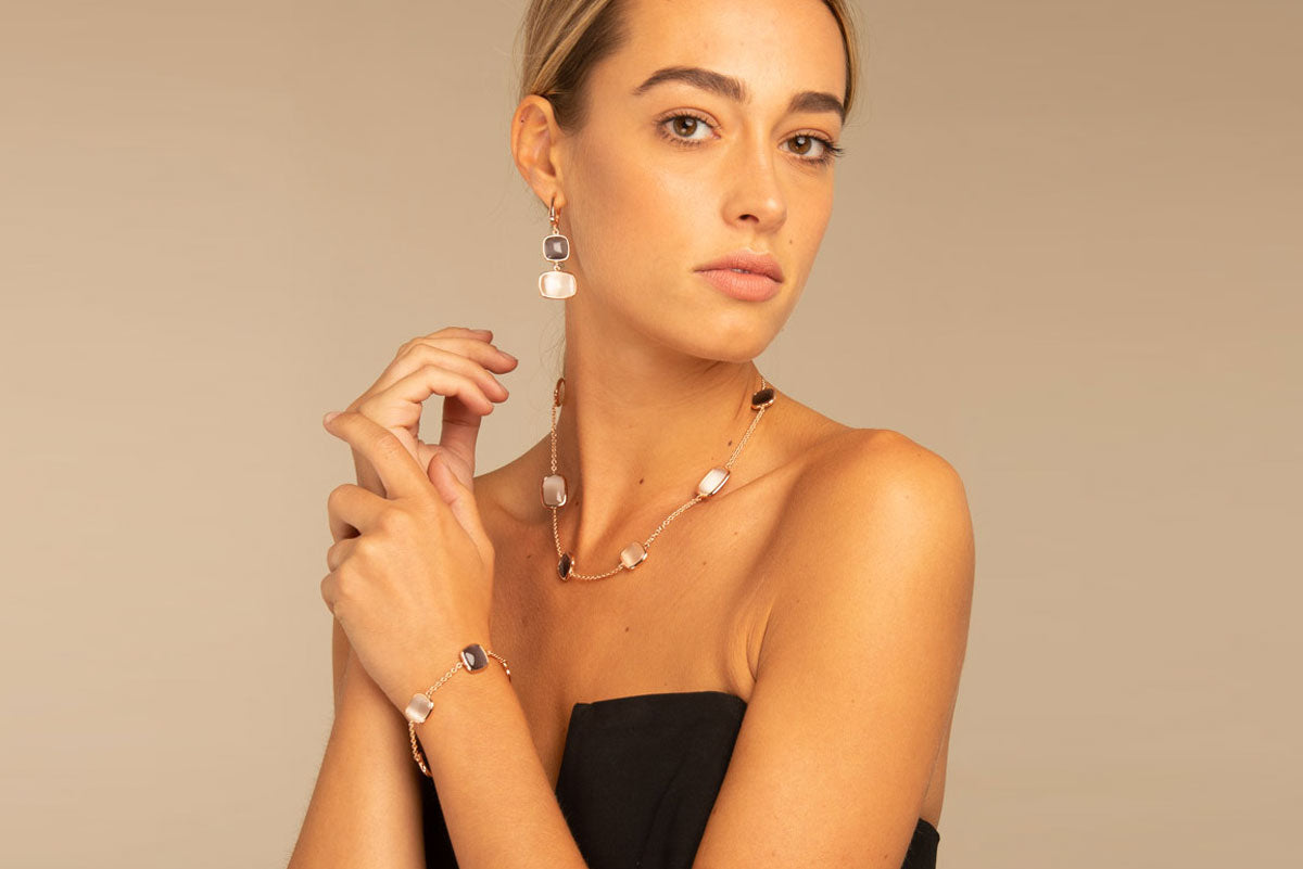 Orecchini Madi Laguna Marrone in argento