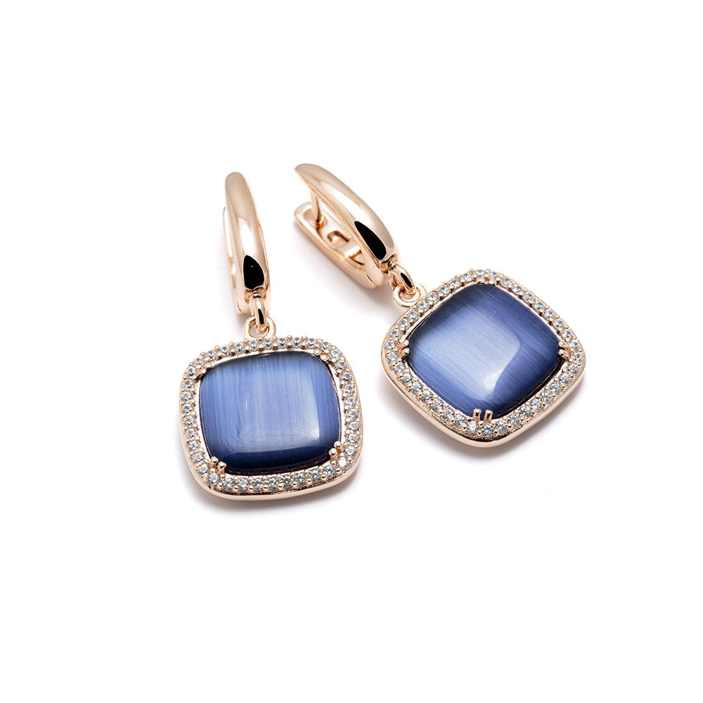 Orecchini Madi Luce in argento rosato con pavé di zirconi