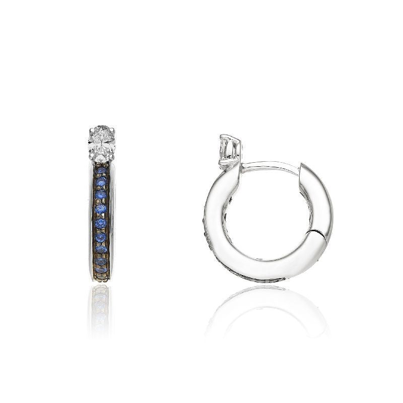 Orecchino Chimento Stack Me Line in oro 18kt con zaffiri e diamanti