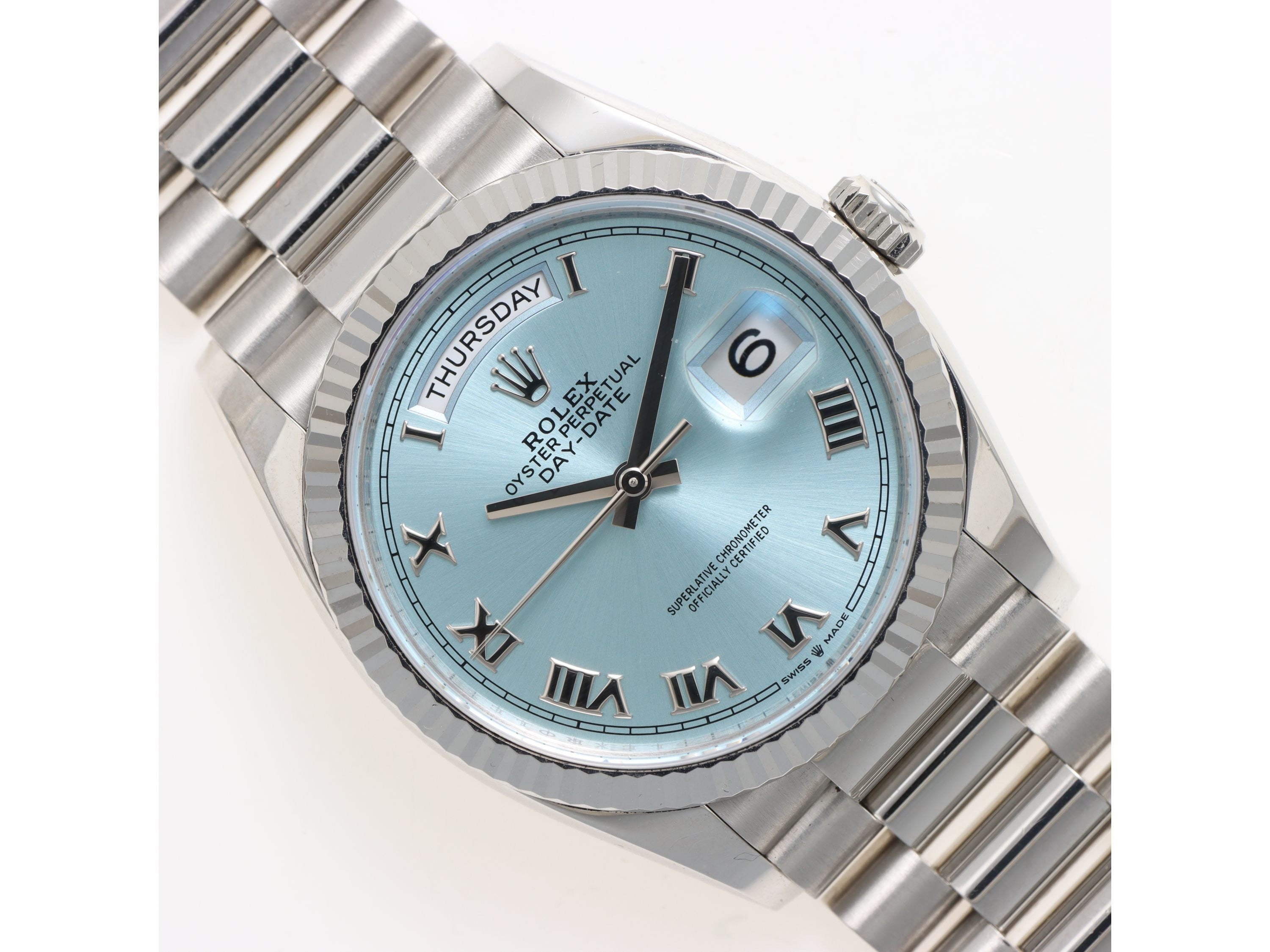 Rolex Day-Date Platino Ref. 128236 Anno 2024 – clovergioielli