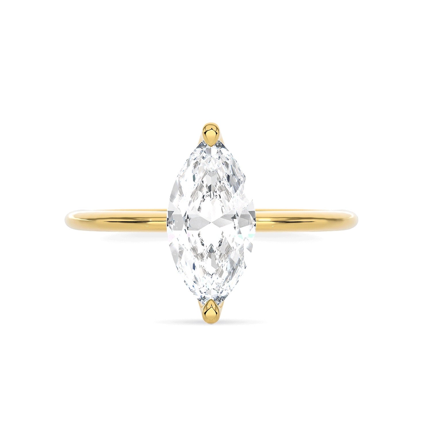 Solitario AMA Alba Taglio Marquise in oro giallo e diamante lab