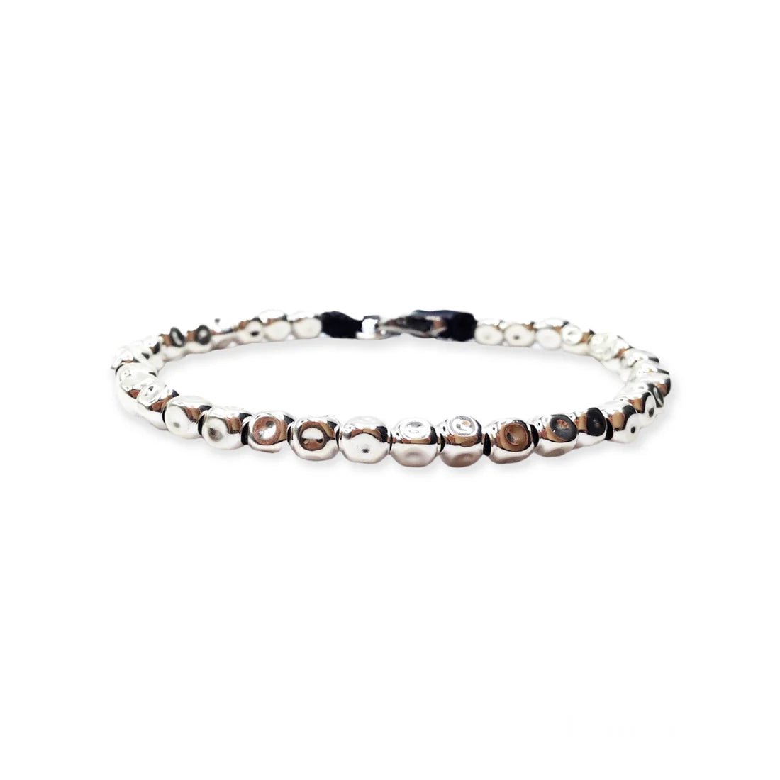 Bracciale Spadarella in argento 925 con pepite medie 4 mm - SPBR302