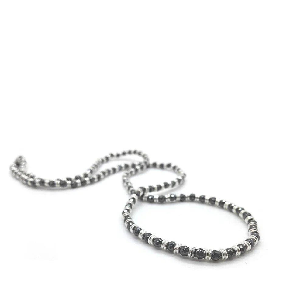 Collana Spadarella in argento 925 ed ematite 3 mm - SPGR514